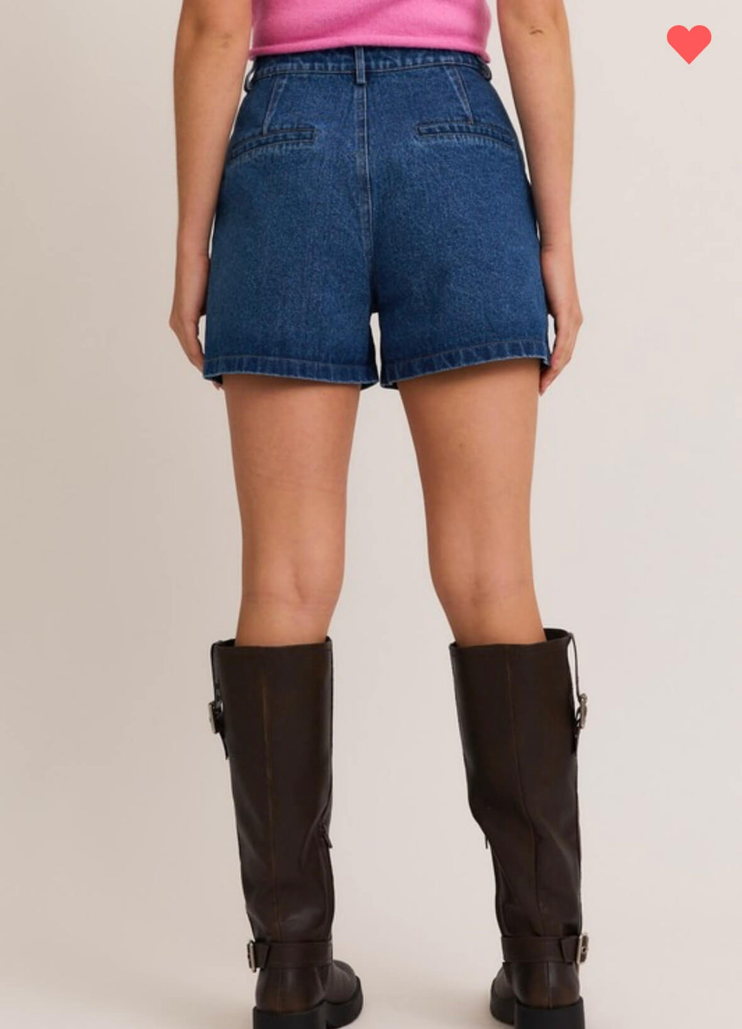 Olivia Dark Blue High Waist Pleated Shorts