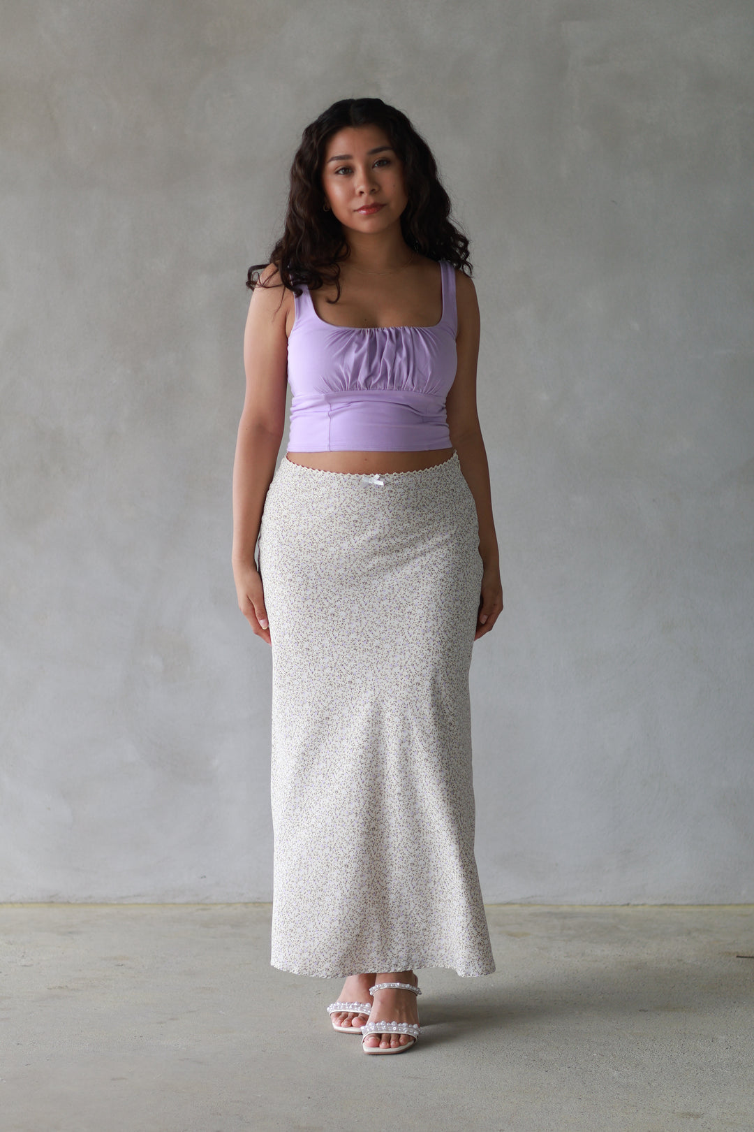 Daisy Lace trim Maxi Skirt