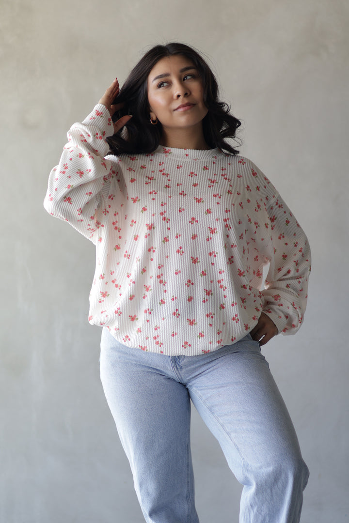 floral long sleeve crewneck 