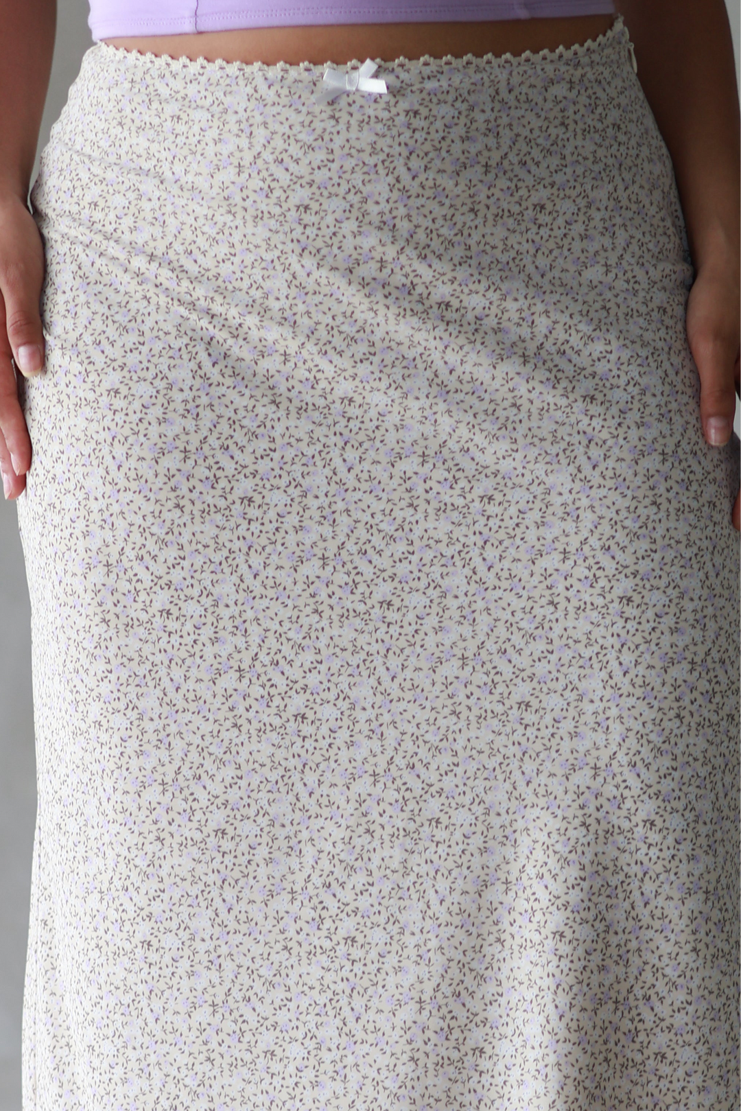 Daisy Lace trim Maxi Skirt