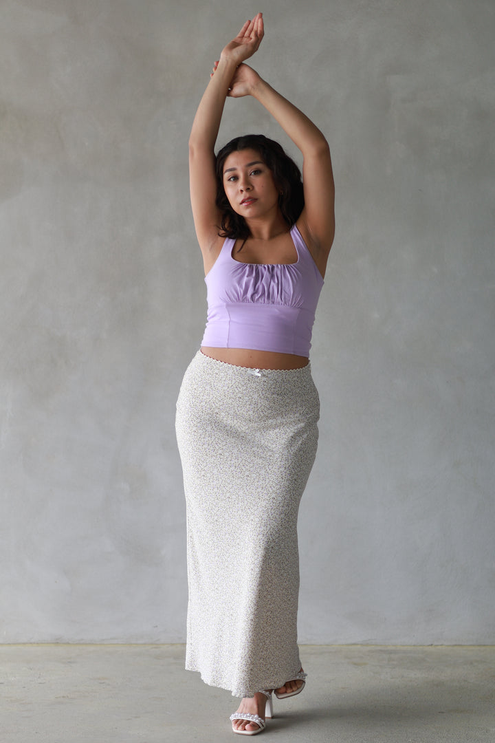 Daisy Lace trim Maxi Skirt
