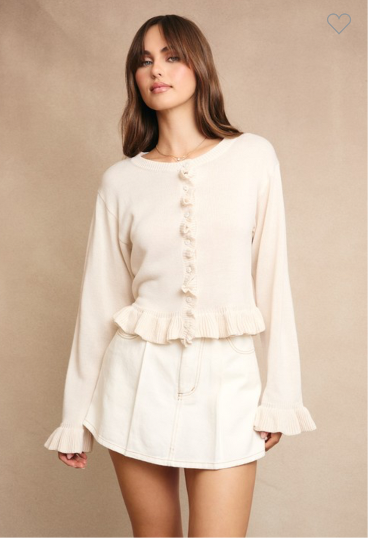 Princess Diana Ruffle Cardigan
