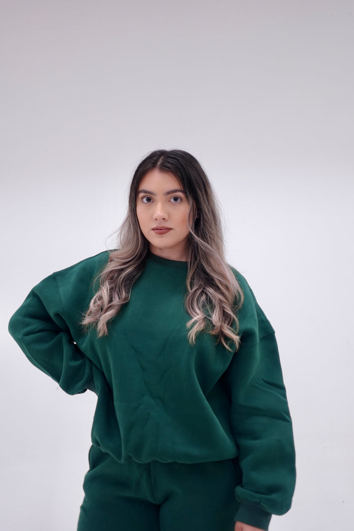 Lounge In Oversized Crewneck (Hunter Green)