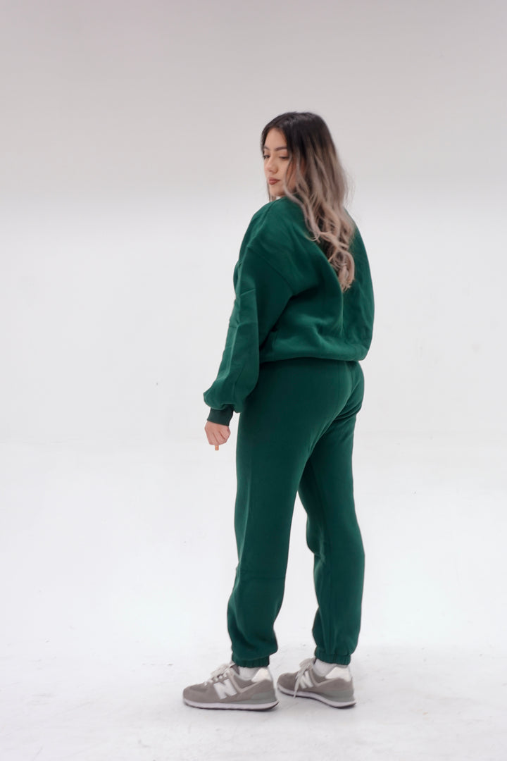 Lounge In Oversized Crewneck (Hunter Green)